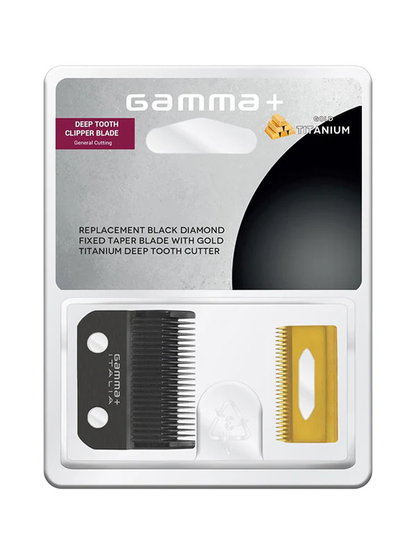 Gamma+ Fixed Taper Blade with Gold Titanium Deep Tooth Cutter