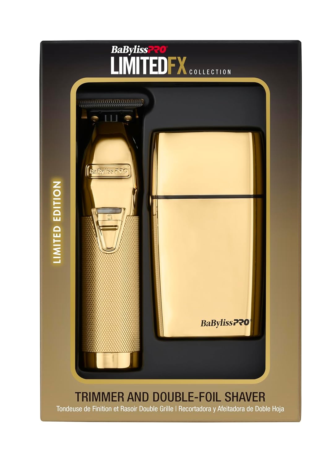 BaBylissPRO LimitedFX Collection Trimmer and Double-Foil Shaver Gold